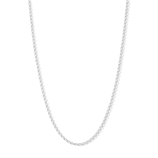 Child's Sterling Silver Diamond-Cut Long Curb Chain Made in Italy - 15"