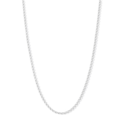 Child's Sterling Silver Diamond-Cut Long Curb Chain Made in Italy - 15"