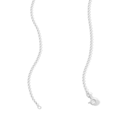 Child's Sterling Silver Diamond-Cut Long Curb Chain Made in Italy - 15"
