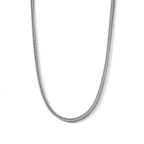 Sterling Silver Diamond Cut Foxtail Chain Made in Italy - 20"