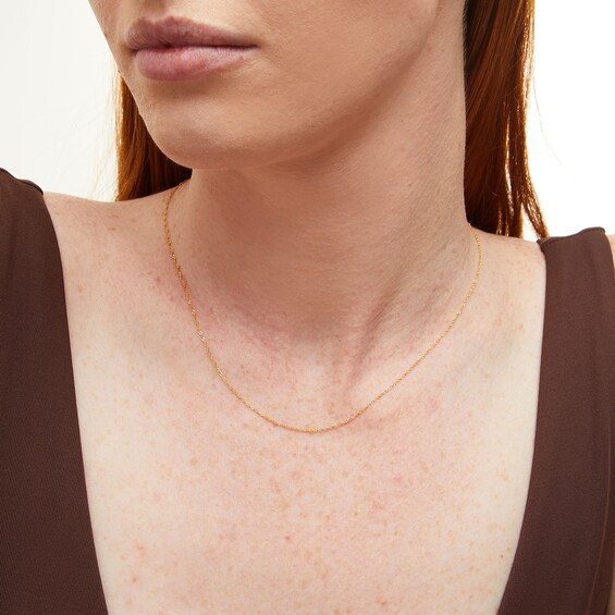 ​​​​​​​14K Solid Gold Singapore Chain Made in Italy - 18"