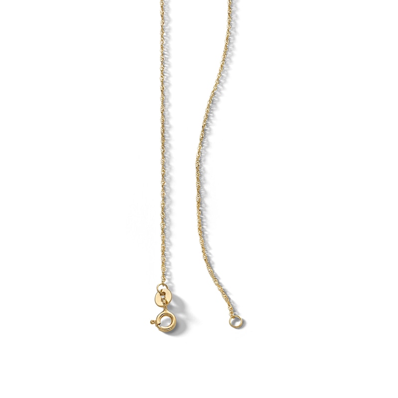 Main Image 3 of ​​​​​​​14K Solid Gold Singapore Chain Made in Italy - 18"