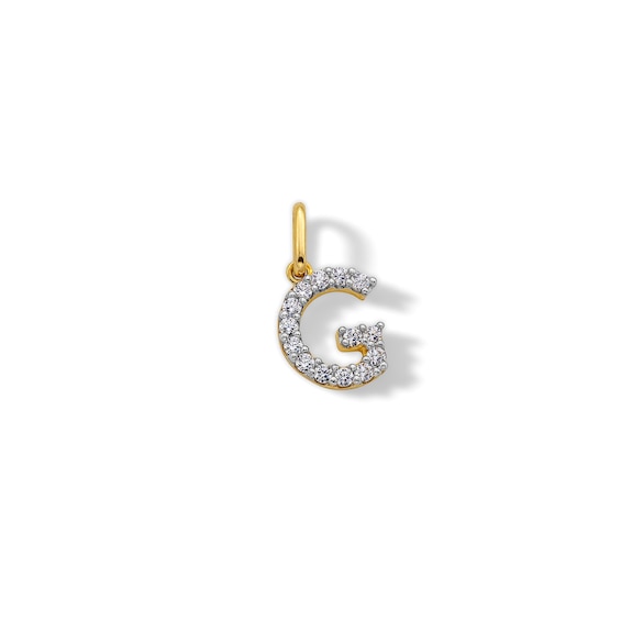 10K Solid Gold CZ Initial Charm