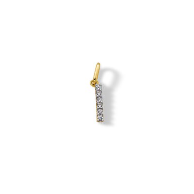 10K Solid Gold CZ I Initial Charm