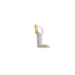 10K Solid Gold CZ L Initial Charm