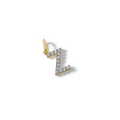 10K Solid Gold CZ Z Initial Charm