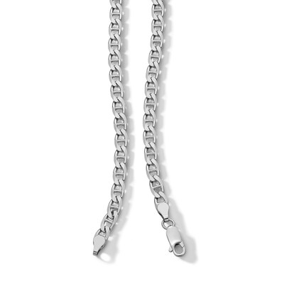 Sterling Silver Diamond Cut Mariner Chain Made in Italy - 22"