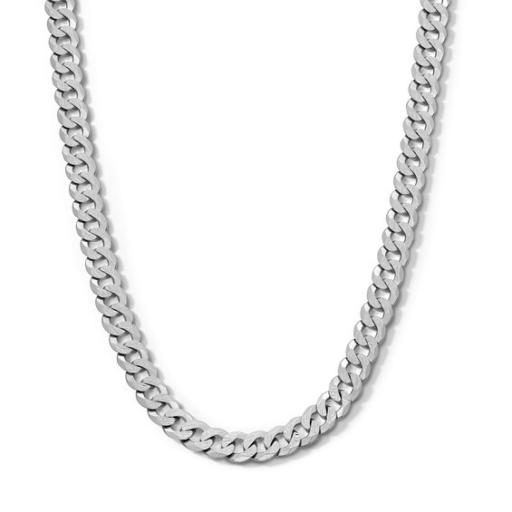 Sterling Silver Pavé Flat Curb Chain Made in Italy - 20"