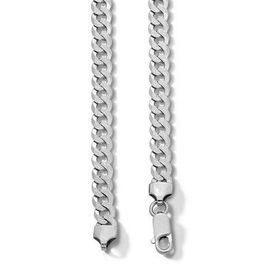 Sterling Silver Pavé Flat Curb Chain Made in Italy - 20"