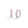 Thumbnail Image 0 of Sterling Silver Pink CZ Heart Huggie Hoops