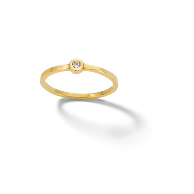Child's 10K Solid Gold CZ Bezel Ring - Size 4