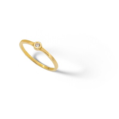 Child's 10K Solid Gold CZ Bezel Ring - Size 4