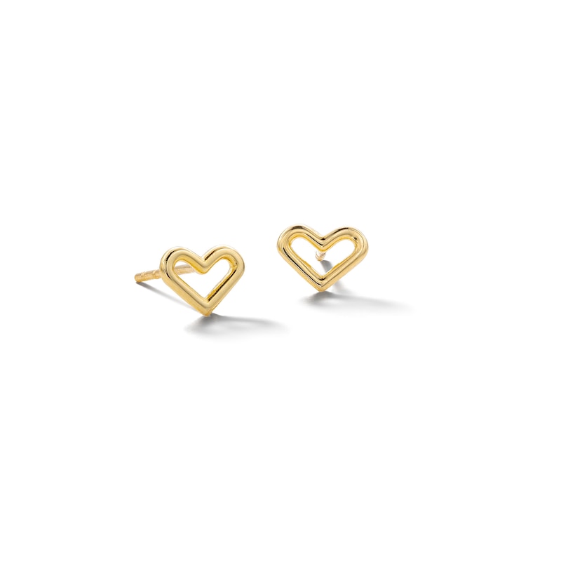 10K Solid Gold Open Heart Studs