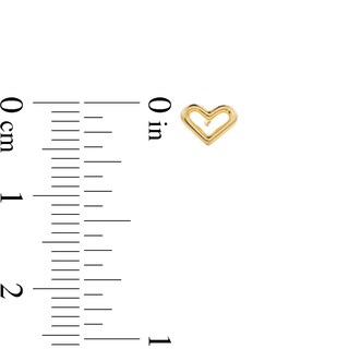 10K Solid Gold Open Heart Studs
