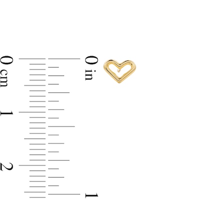 10K Solid Gold Open Heart Studs