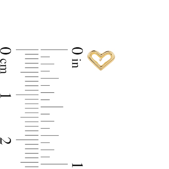 10K Solid Gold Open Heart Studs