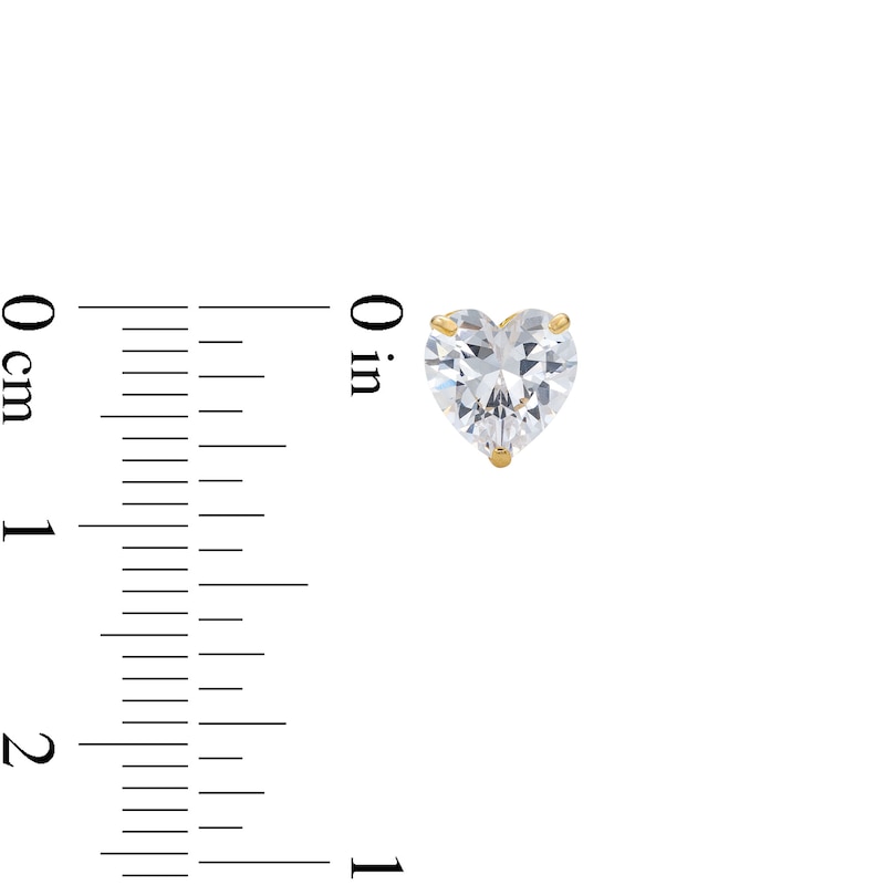 Main Image 3 of 10K Solid Gold CZ Heart Studs