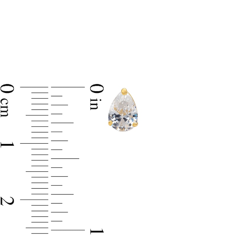 Main Image 3 of 10K Solid Gold CZ Pear Studs