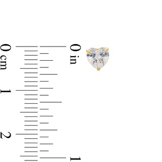 10K Solid Gold CZ Heart Studs