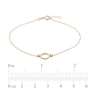 Thumbnail Image 2 of 10K Solid Gold CZ Open Circle Bracelet - 7.5