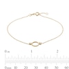10K Solid Gold CZ Open Circle Bracelet - 7.5
