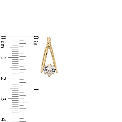 10K Gold CZ Heart Open Double Hoops