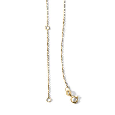 10K Solid Gold CZ Open Circle Pendant - 16" + 2"