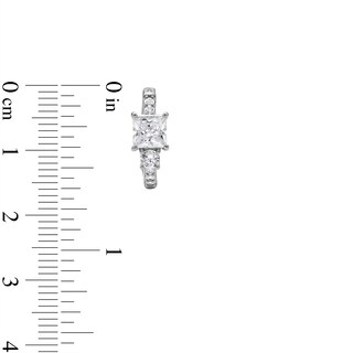Sterling Silver CZ Round and Square Huggies
