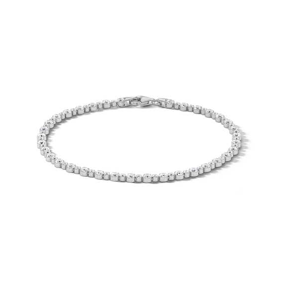 Sterling Silver CZ Multi-Size Stone Tennis Bracelet