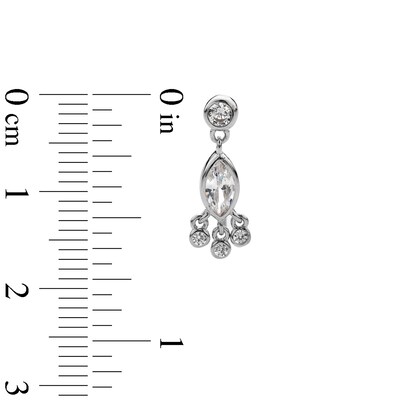Sterling Silver CZ Marquise and Round Dangle Earrings