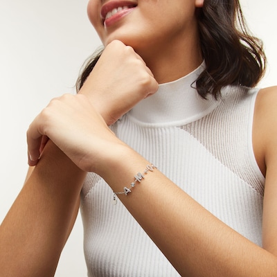 Sterling Silver CZ Amore Bracelet