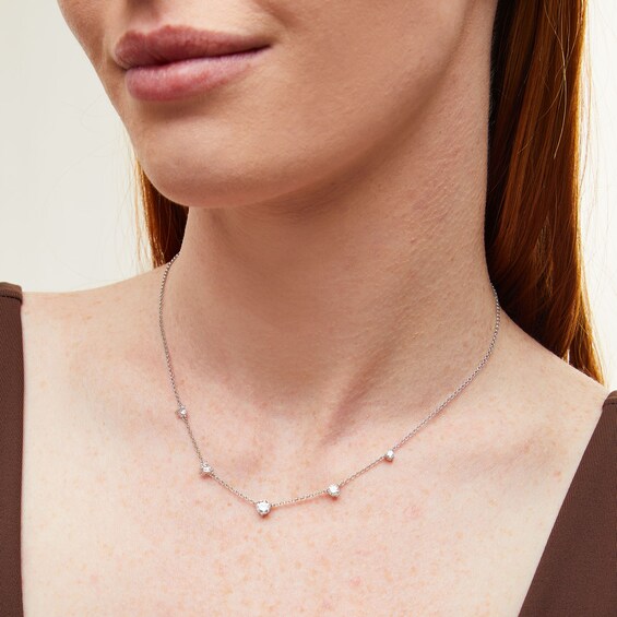 Sterling Silver CZ By the Yard Necklace