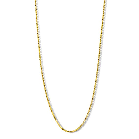 10K Hollow Gold Diamond-Cut Box Chain Made in Italy - 20"