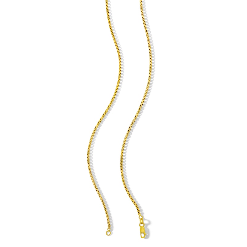 Main Image 3 of ​​​​​​​10K Hollow Gold Diamond-Cut Box Chain Made in Italy - 20"