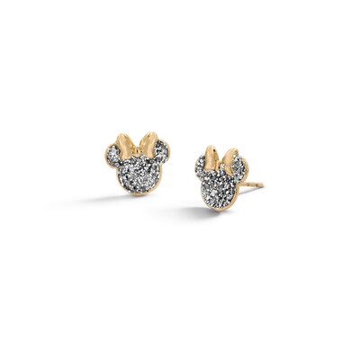 Chid's 10K Semi-Solid Gold Glitter ©Disney Minnie Mouse Studs