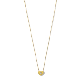 14K Gold Plated Diamond Accent Heart Necklace