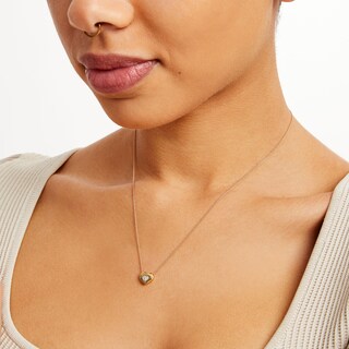 14K Gold Plated Diamond Accent Heart Pendant - 18"