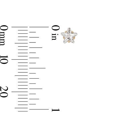 14K Gold CZ 5mm Star Piercing Studs
