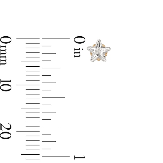 14K Gold CZ 5mm Star Piercing Studs