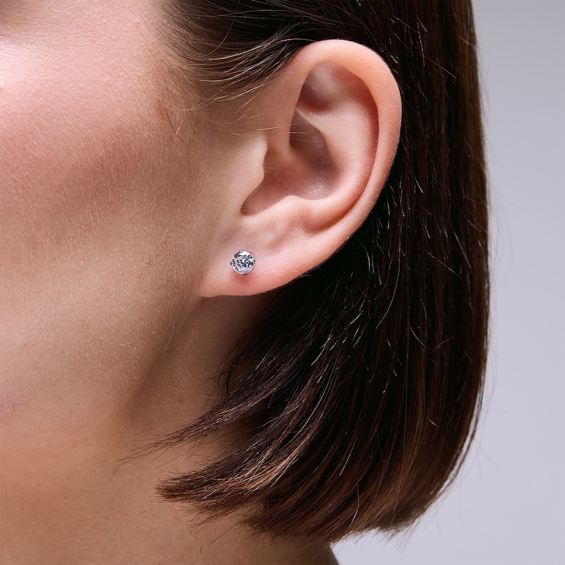 Main Image 2 of Stainless Steel CZ 5mm Piercing Studs - XL Posts