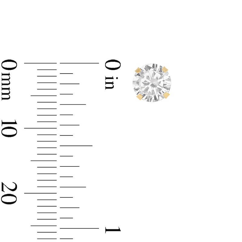 Main Image 3 of ​​​​​​​14K Solid Gold CZ 6mm Piercing Studs
