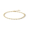 Thumbnail Image 0 of 10K Gold Bonded Figaro and Bead Double Chain Anklet - 10"