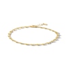 Thumbnail Image 1 of 10K Gold Bonded Figaro and Bead Double Chain Anklet - 10"
