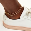 Thumbnail Image 2 of 10K Gold Bonded Figaro and Bead Double Chain Anklet - 10"