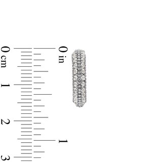 ​​​​​​​Sterling Silver CZ Pavé Mini Hoops