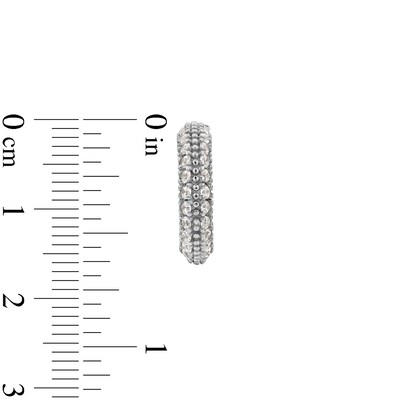 ​​​​​​​Sterling Silver CZ Pavé Mini Hoops
