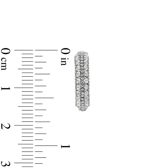 ​​​​​​​Sterling Silver CZ Pavé Mini Hoops