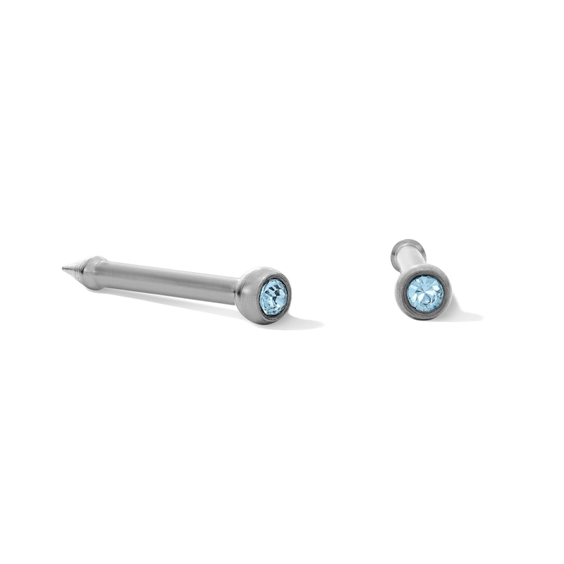 Titanium Blue CZ 3mm Piercing Stud