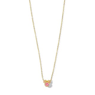 Child's 10K Solid Gold Pink CZ ©Disney Minnie Mouse Pendant - 13"