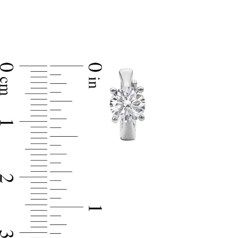 Main Image 3 of Sterling Silver CZ Solitaire Stone Huggies
